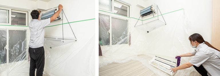 冷氣清洗服務推薦、洗冷氣推薦 分離式冷氣清洗 保護周邊環境